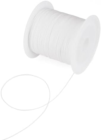 Nylon String for Bracelets, 0.6mm Nylon Beading Thread 43 Yards Friendship Bracelet String Chinese Knotting Cord for Kumihimo Necklaces Tassels Jewelry Crafts (White)