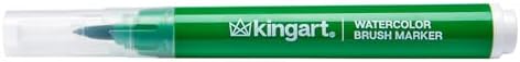 KINGART Brush Tip Watercolor Illustration Markers with Case, 36 Colors, Wide Barrel for Easy Hold, Water-based Non-Toxic Ink, Soft Flexible Tip for Graphic, Sketch, Comic Art, Manga & Lettering