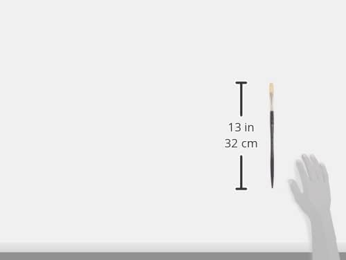 Winsor & Newton Artists' Oil Hog Paint Brush, Long Handle Size 8, Filbert | Handcrafted with interlocked Chungking bristles; Have spring, stiff, & flagged allowing large amounts of colour to be carried