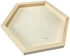 Unfinished Wooden Panels for Painting, Blank Wood Hexagon Framed Boards for Crafting Art Pouring (10x11.6 in, 6 Pack)