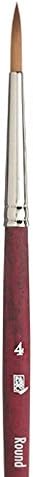 Princeton Velvetouch Round Brush, Synthetic, Short Handle, Size 4, 1 Count