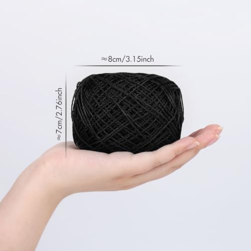 NICEEC 2 Skeins Polyester Plastic Yarn Hand-Knitted Yarn-05#Black