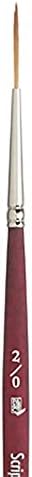 Princeton Velvetouch Artiste, Mixed-Media Brush for Acrylic, Watercolor & Oil, Series 3950 Script Liner Luxury Synthetic, Size 2/0