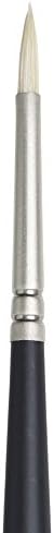 Winsor & Newton Artists' Oil Hog Paint Brush, Long Handle Size 1, Round | Handcrafted with interlocked Chungking bristles; Have spring, stiff, & flagged allowing large amounts of colour to be carried