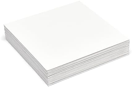 KINGART White Canvas Panel Set – Square, 10x10 Inch, 14-Pack – 100% Cotton, Pre-Primed Gesso Artist Boards for Acrylic, Oil, Sketching, & Mixed Media Painting