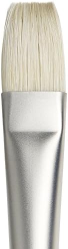 Winsor & Newton Artists' Oil Hog Paint Brush, Long Handle Size 10, Flat | Handcrafted with interlocked Chungking bristles; Have spring, stiff, & flagged allowing large amounts of colour to be carried