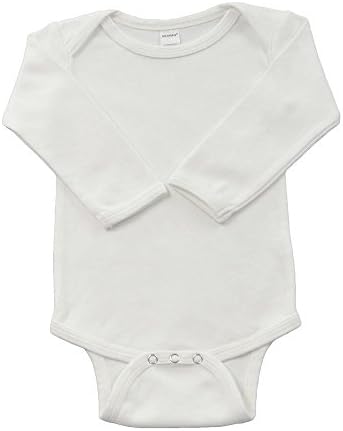 Monag Long Sleeve Baby Bodysuit, Long Sleeve Blank Solid Color Baby One-Piece, 100% Cotton Infant Bodysuit, Creeper
