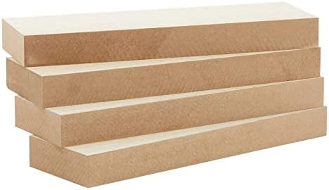 Bright Creations Wood Blocks - Wood Boards for Crafts & MDF Board Projects - Carving Blocks & Smooth Painting Surface - 3 x 10 in, 1 in Thick, 4-Pack