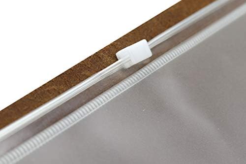 WANDERINGS Clear Zipper Case and Kraft Card Holder for Refillable Travel Journals - 3.5" x 5" (9 x 12.5cm) - Pocket / Passport Size