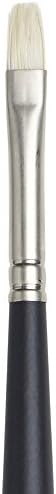 Winsor & Newton Artists' Oil Hog Paint Brush, Long Handle Size 2, Bright | Handcrafted with interlocked Chungking bristles; Have spring, stiff, & flagged allowing large amounts of colour to be carried