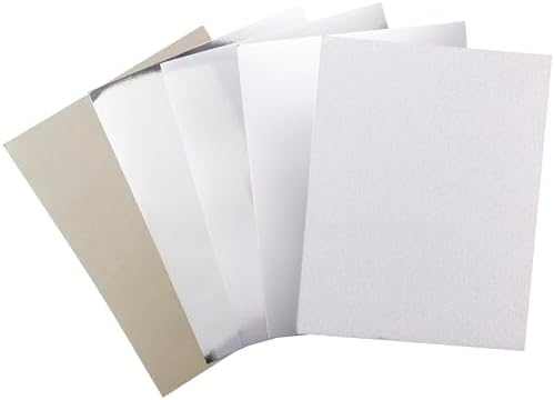 Shimmer Cardstock Paper 8.5 x 11- Assorted Glitter, Metallic, and Pearl Sheets for Crafts, Scrapbooking, Card Making - 20 Pack, 85lb Heavyweight, 230 GSM, Silver