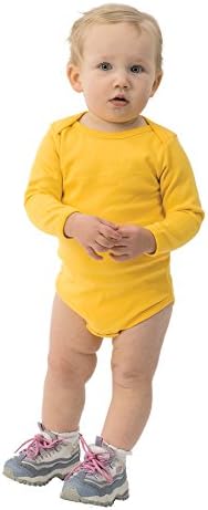 Monag Long Sleeve Baby Bodysuit, Long Sleeve Blank Solid Color Baby One-Piece, 100% Cotton Infant Bodysuit, Creeper