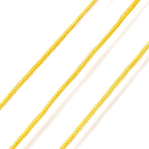 43 Yards Nylon String Friendship Bracelets String 0.8mm Nylon Beading Thread Braided Chinese Knotting Cord Macrame Cords for Kumihimo Necklaces Tassels Jewelry Crafts (Gold)