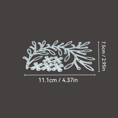 Cutting Dies Metal Stencils Scrapbooking Tools DIY Embossing Template for Paper Card Making Album Arts Crafts Supplies (Branches and Flowers-11.1x7.5cm)