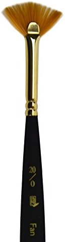 Princeton Artist Brush, Mini-Detailer Brushes for Watercolor, Acrylic and Gouache Series 3050, Fan Synthetic Sable, Size 20x0