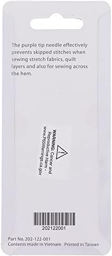 Janome Purple Tip Sewing Machine Needles, Size 90/14, Great for Heavy Fabrics and Sewing Across the Hem - 5 Needles per Pack
