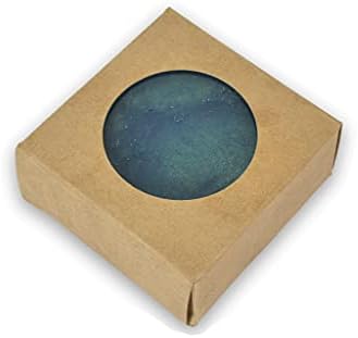 Kraft Square Boxes for Homemade Soap Packaging, Round Window - 50 Pack