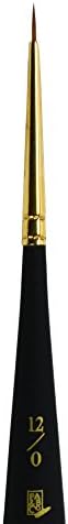 Princeton Mini-Detailer Round Brush, Synthetic, Short Handle, Size 12/0 inch, 1 Count