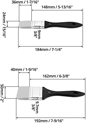QWORK Paint Brush, Silicone Color Shaper Brush, 2 Pcs (1 inch,2 inch) Solid Flat Flexible Acrylic and Water Based Painting Tool for Move and Remove Acrylic Paints