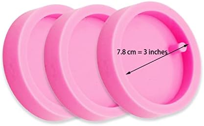 3pc Dog Tag 3in Circle with Hole Blank Circle Resin Crafting Silicone Mold Resin Art DIY with 10PC Key Ring(DY0080+DY0080+DY0080)