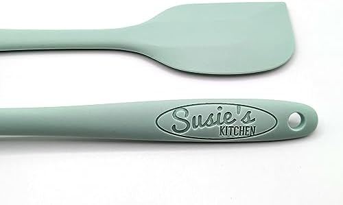 Customizable Silicone Spoon - Personalized Kitchen Tool for Unique Cooks - Heat-Resistant, Non-Stick, and Ergonomic - Your Name Embossed - Perfect Gift Idea (Mint Green) (Mint Green)