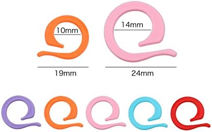 Hilsayum 120pcs Knitting Stitch Rings Plastic Stitch Markers with Transparent Storage Box Multicolor Crochet Locking Ring for DIY Sewing (Multicolor)
