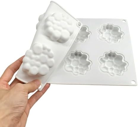 Silicone Mold for Baking Cakes,Soap Molds,Flower Shape Silicone Molds for Homemade French Dessert Mold for Pastry Chocolate,Jelly Chocolate Mold & Ice Cube Tray (D_ Round Clouds Shape)