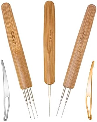 5 Pieces Dreadlock Crochet Hooks for Hair, Loc Needle Interlocking Tool for Braid Craft (0.5mm)