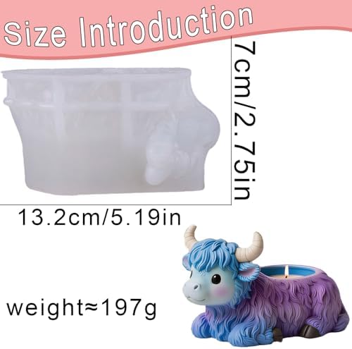 Highland Cow Epoxy Resin Molds Silicone, Cow Plaster Candle Molds
