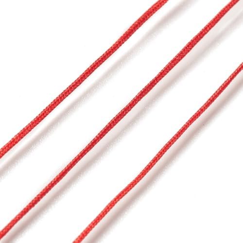43 Yards Nylon String Red Bracelet String 0.8mm Nylon Beading Thread Braided Chinese Knotting Cord Macrame Cords for Kumihimo Bracelet Necklaces Tassels Jewelry Crafts