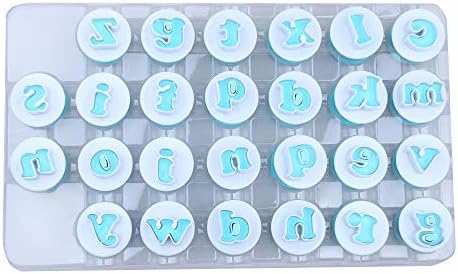 26PCS/Set Cookie Stamp Impress Cookie Cutters Alphabet Letter and Number Cake Biscuit Mold Letter Shape DIY Cookie Biscuit Alphabet Cake Tool Embosser Cutter (Lower Case Shape)