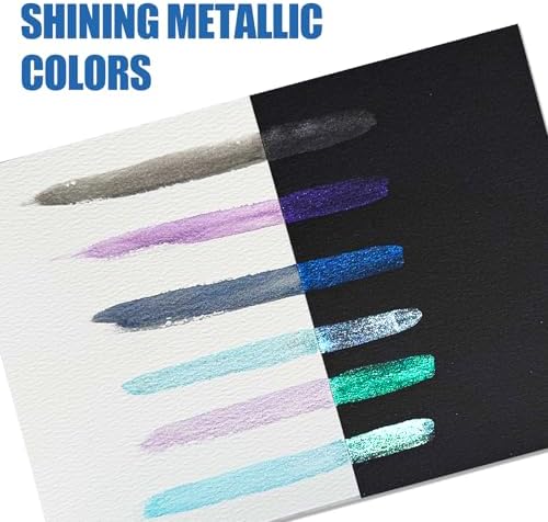 CraftyManor Mini Super Glitter Watercolor Paint Set, 20 Colors Ultra-Shimmer Metallic Watercolour Painting Sets, Solid Pearl Water Color Paints for Adult, 1ml Trial Pack (Sci-Fi)