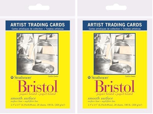 Strathmore 300 Series Bristol Artist Trading Cards, Smooth Surface, 20 Sheets (Pack of 2)