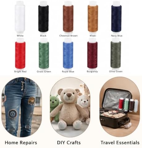 10 Colors Polyester Sewing Thread 110 Yards Each