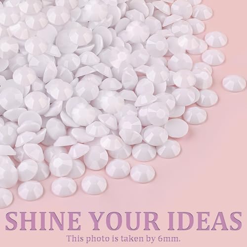 30000Pcs White Rhinestones for Bedazzling with B7000 Jewelry Glue, Bedazzler Kit Bulk Flatback Gems, Resin Rhinestones for Crafting Crafts Clothing Shoes Fabric Nail Art Assorted Size 2/3/4/5/6mm