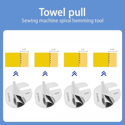 4PCS Universal Sewing Rolled Hemmer Foot for Sewing Machine