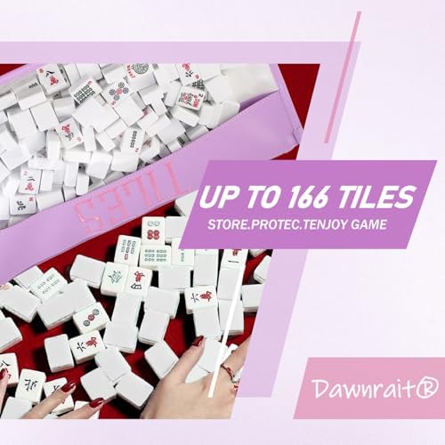 Purple Mahjong Tiles Bag with Zipper - Up to 166 Tiles