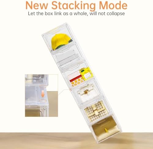 6 Pack Clear Storage Bins with Lids, 19 Qt Closet Organizers and Storage