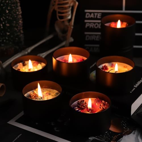 12-Pack 12oz Candle Tins with Lids, Metal Candle Jars for Candle Making, Empty Containers Vessels Bulk for Small Business & Beginners DIY Storage -Black