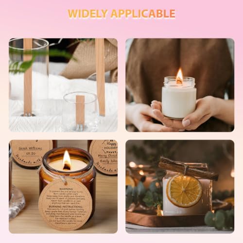 Cherry Wood Wicks – Long-Lasting Flame, 60 Candles per Pack (1.2 mm Thick)
