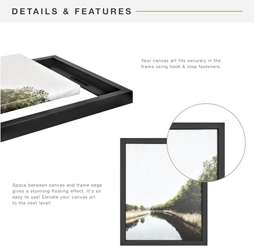 MCS Canvas Float Frame, 9x12, Black