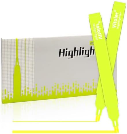 Vitoler Yellow Highlighters Set, Dry Fast,Chisel Tip, 20Pcs | Dry Fast,long lasting high quality for bible study,books,journal,writing,school office