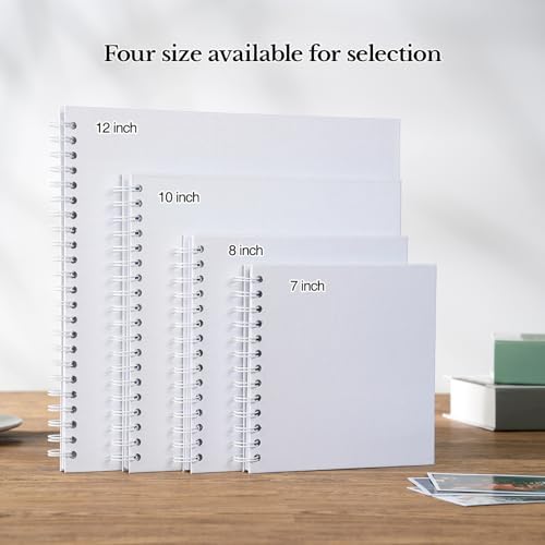 potricher 12 x 12 Inch Large DIY Scrapbook Photo Album 40 Pages, White | Thick Kraft Paper Scrap Book Photo Albums, Memory Book for Wedding, Anniversary, Baby, Family, Travel, DIY Projects