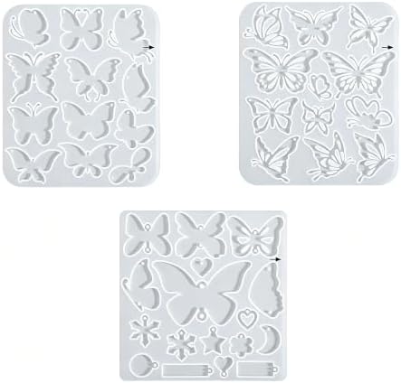 Shimmeroo 3Pcs Butterfly Resin Jewelry Molds