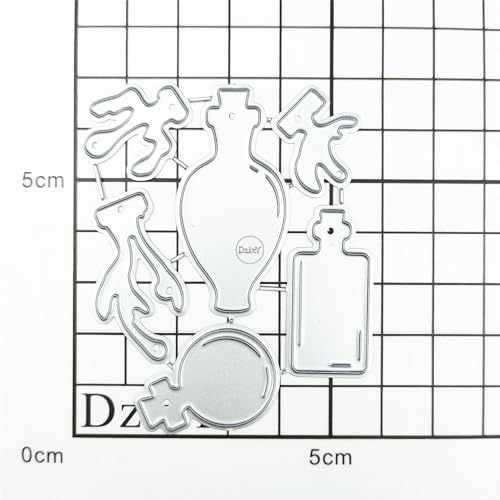 Patchwork Halloween Magic Potion Bottle Metal Cutting Dies for Card Making