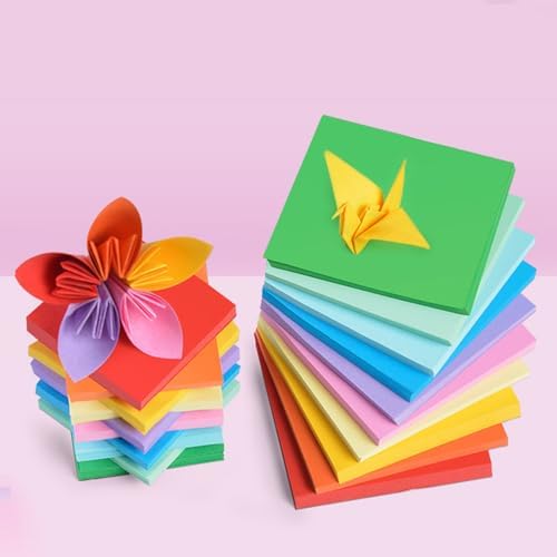 Origami , Colorful Square Origami, DIY Handmade Craft Paper, Origami Paper (10*10cm(100pcs)10-color)