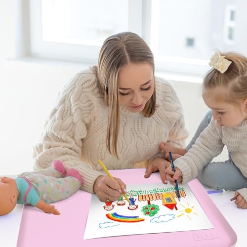 Silicone Art Mat for Crafts with Raised Sides to Stay Tidy, 24" x 16"