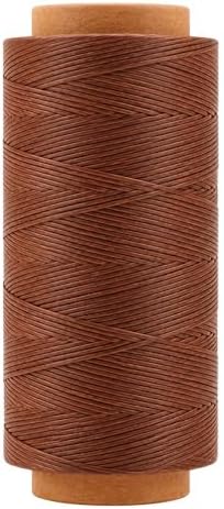 Mandala Crafts 210D 1mm Saddle Brown Flat Waxed Thread for Leather Sewing