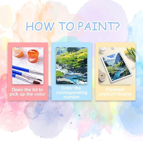 niurenmaoyi Landscape Paint by Numbers Kit for Adult Beginner,16X20in