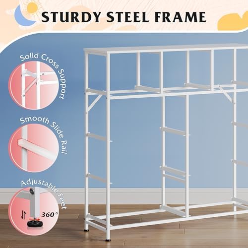 WLIVE 9 Drawer Dresser for Bedroom, Tall Chest of Drawers, A-Pink | 9 roomy fabric drawers, Tall storage design, Bedroom or closet use, Sturdy steel frame, Smooth wood tabletop